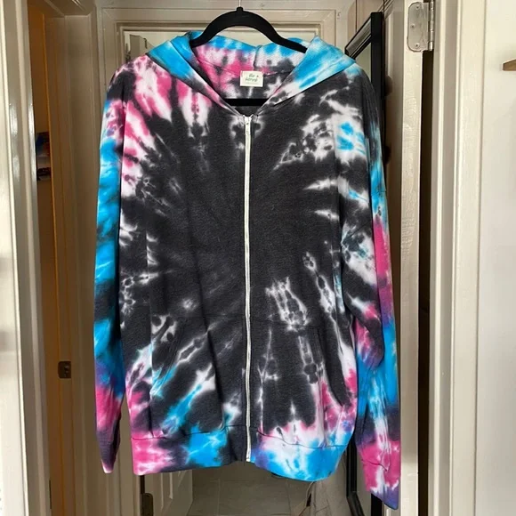 Oversized TieDye Zip Hoodie - Picture 1 of 6